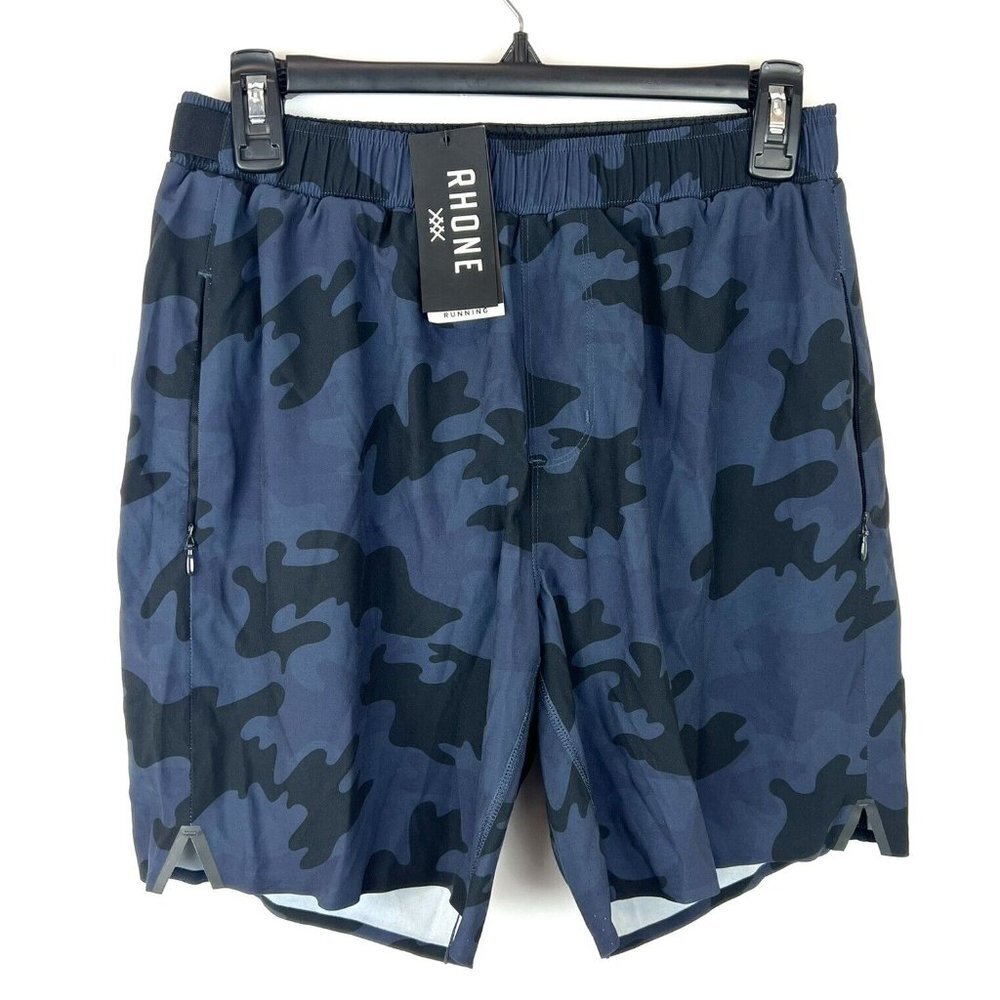 Rhone Men’s 4 Way Stretch Blue 7 Inch Swim Shorts Size S